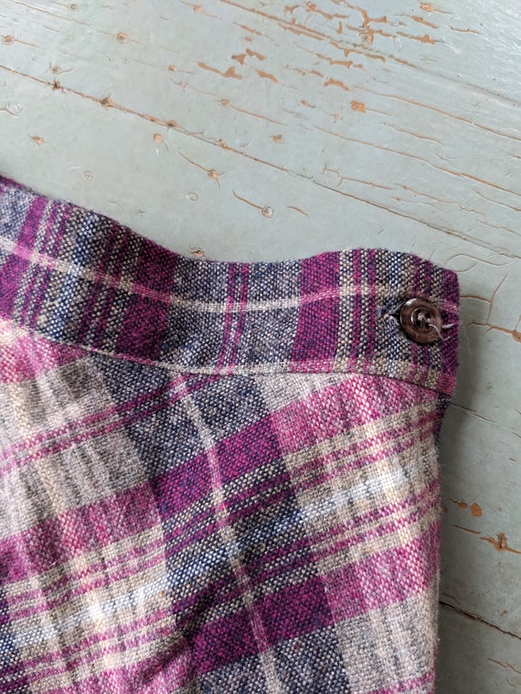 Hand sewn plaid tweed wool skirt - image 5