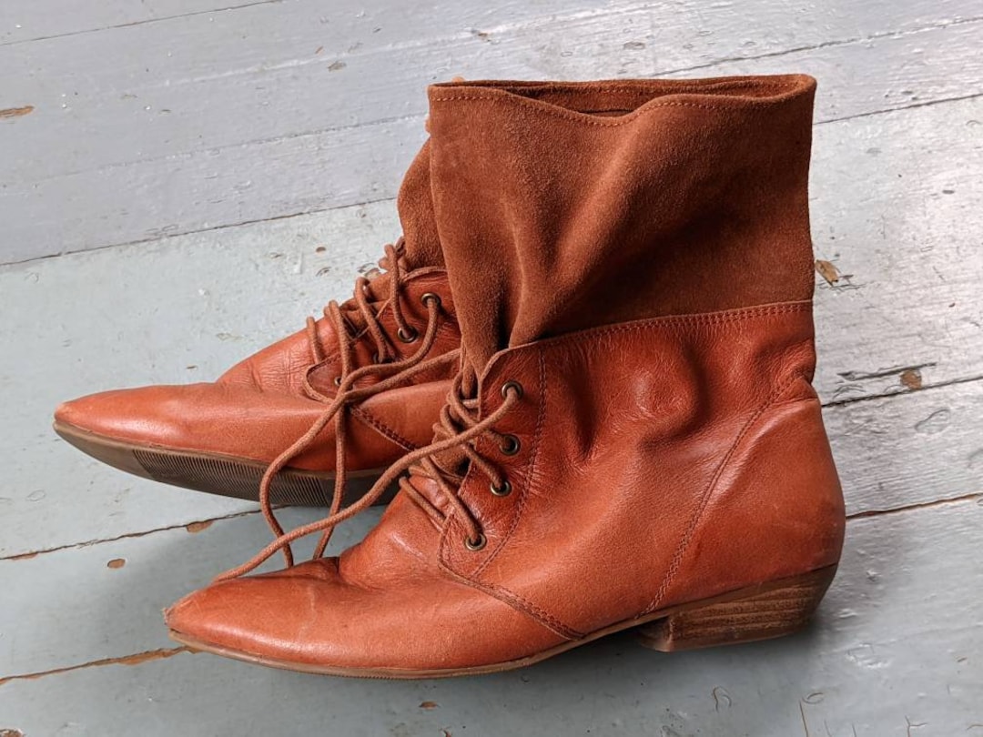 Vintage Jeffrey Campbell Handmade Havana Last Leather Cottagecore Boots ...