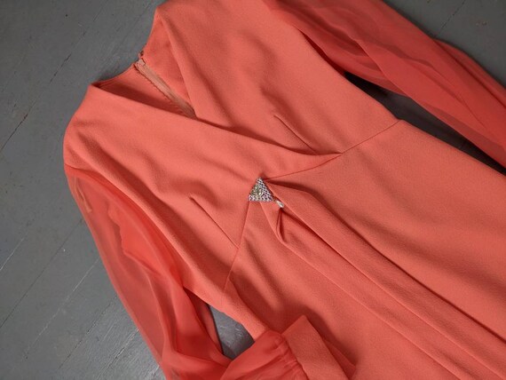 Vintage 1970s JCPENNEY orange maxi dress - image 10