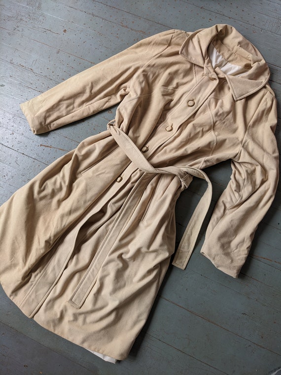 Vintage faux suede trench coat