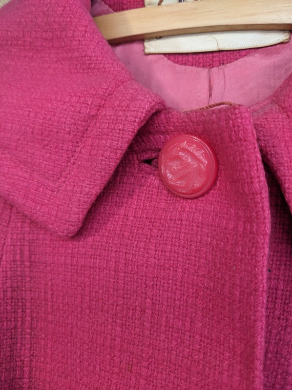 Vintage fuchsia pink wool coat Gem