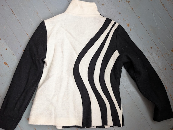 Carson back and white wool jacket - image 9