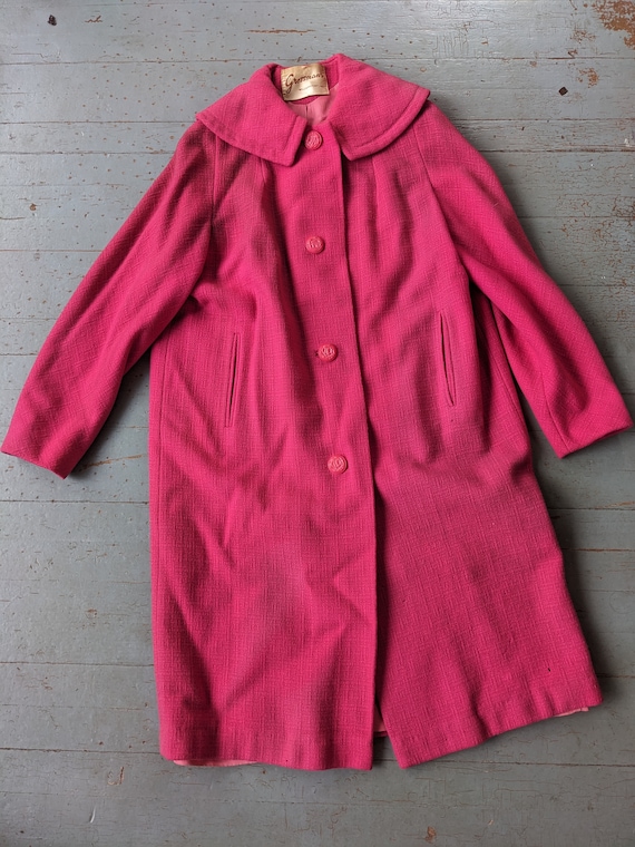 Vintage fuchsia pink wool coat