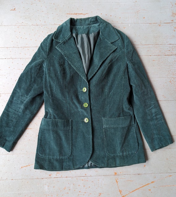 Vintage Prestige green velvet corduroy blazer