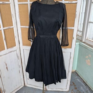Vintage 1950s black organza dress