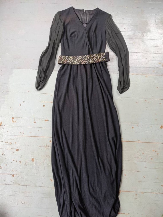 Vintage 1970s JC Penneys black maxi dress - image 3