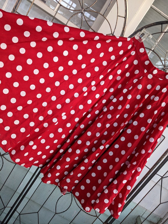 Vintage handmade red and white circle skirt - image 3