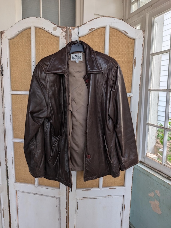 Vintage Damselle Brown Leather Jacket - Etsy