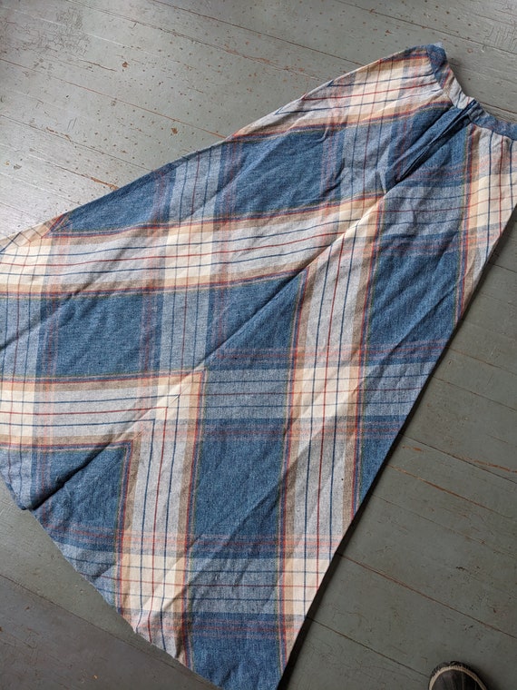 Vintage tweed plaid maxi skirt