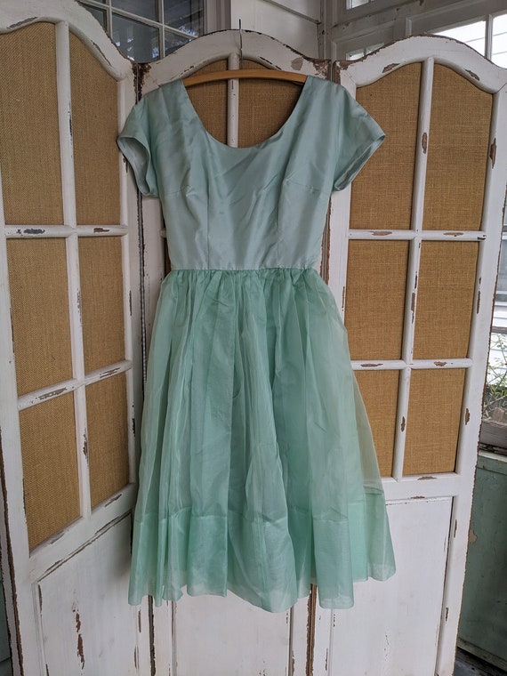 Vintage 1950s tule cocktail dress - image 1