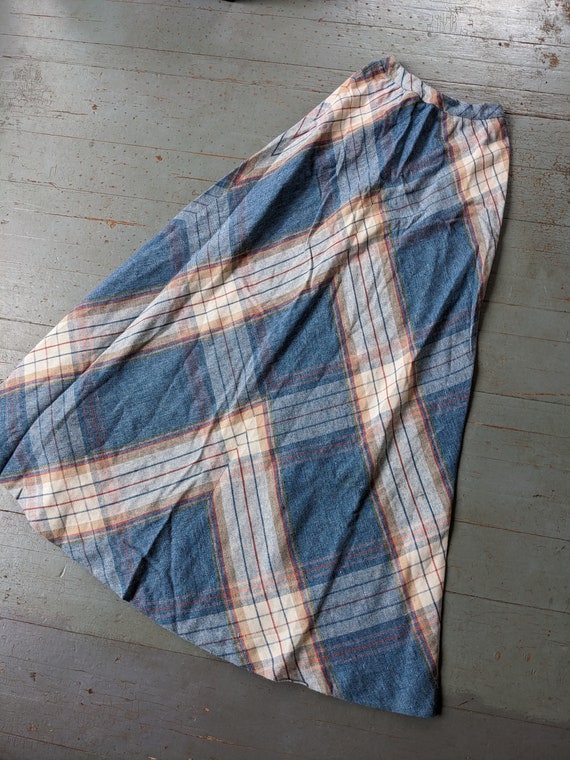 Vintage tweed plaid maxi skirt - image 5