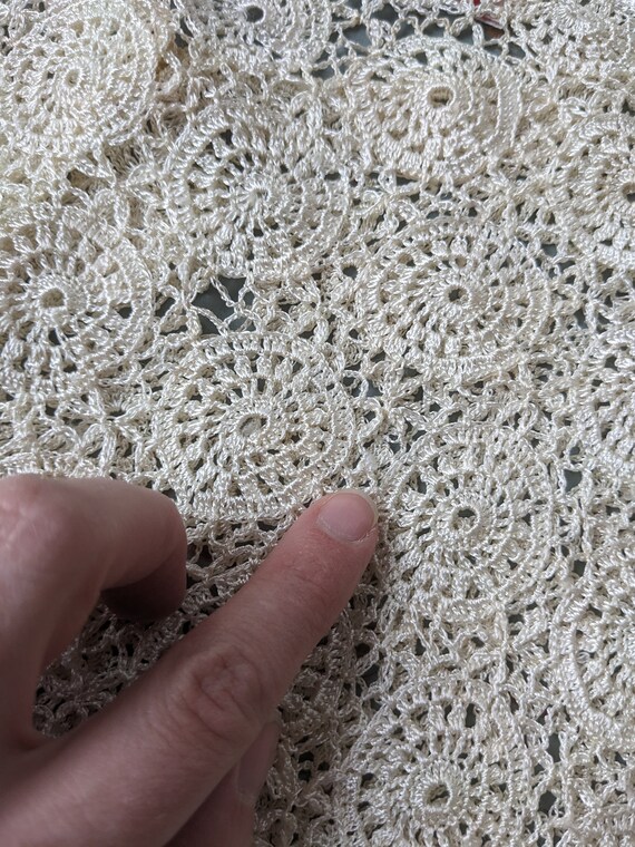 Vintage handmade lace crochet cardigan - image 6