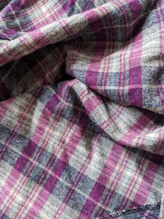 Hand sewn plaid tweed wool skirt - image 9
