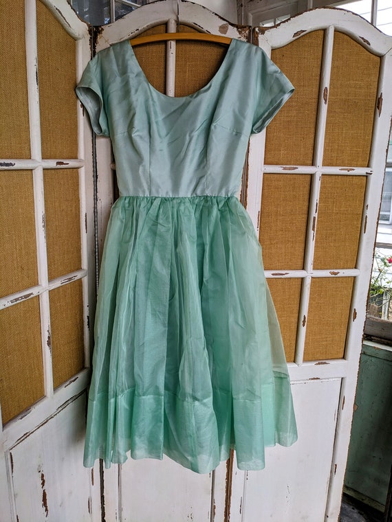 Vintage 1950s tule cocktail dress - image 4