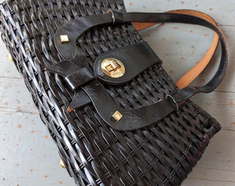 Vintage 1950s Simon woven wicker bag