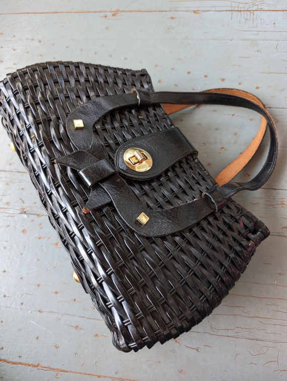 Vintage 1950s Simon woven wicker bag