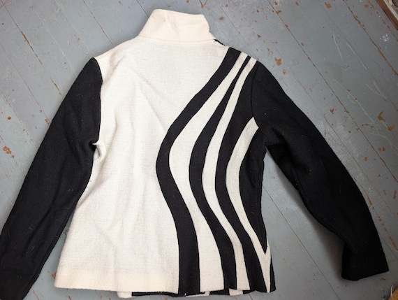 Carson back and white wool jacket - image 10