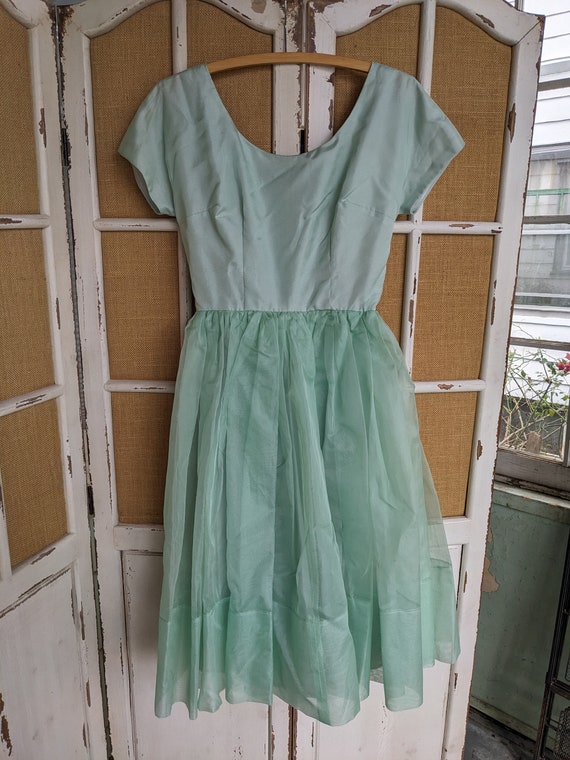 Vintage 1950s tule cocktail dress - image 2