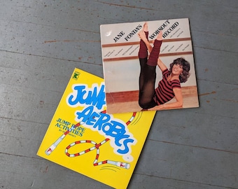 Vintage Jane Fonda and Jump Aerobics records