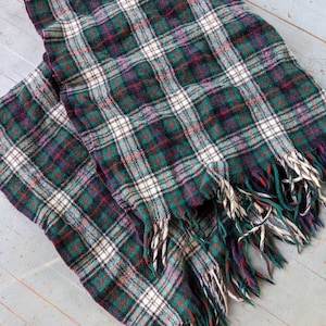 Vintage Pendleton wool tartan plaid throw blanket