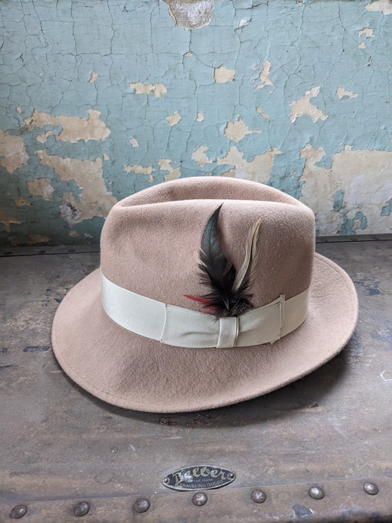 Vintage felted wool fedora hat