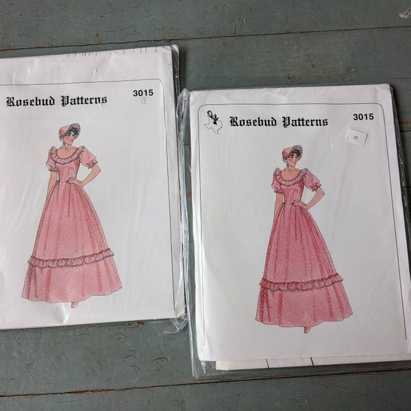 Vintage Rosebud cottagecore prairie dress regency victorian gown pattern