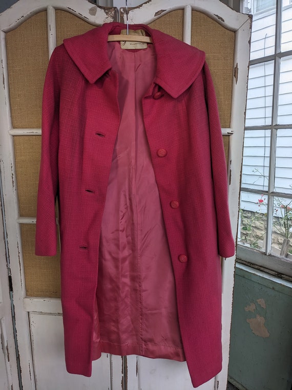 Vintage fuchsia pink wool coat Gem