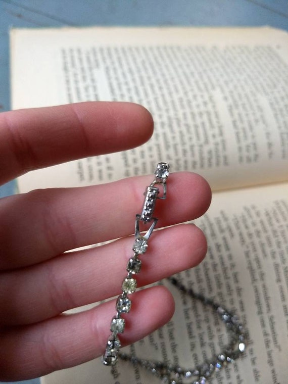 Vintage 1950s rhinestone bib collar necklace - image 4
