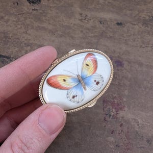 Vintage butterfly pill box