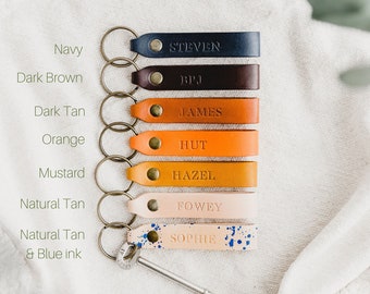 Personalized Leather Keyring: Italian Veg Tan Keyfob