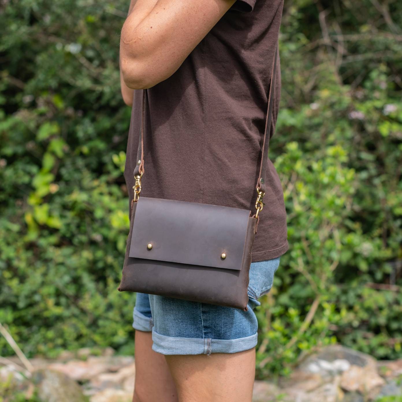 Brown Leather Bag Leather Crossbody Bag Oiled Leather Bag Etsy
