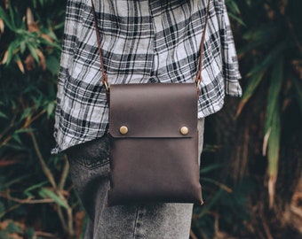 Brown leather crossbody, crossbody handbag, leather handbag, leather bag