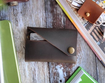 Brown leather wallet. Leather card holder. Leather wallet men. Leather wallet women's. Leather wallet personalised