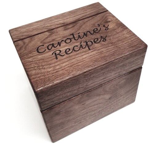 Custom Recipe Box for Cards 4x6 Wooden Boxes Personalized Gift Etsy