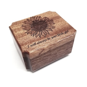 Personalized Sunflower Ring Box, Custom Wedding Ring Box, Wood Engagement Ring Box, Ring Bearer Box, Ring Holder, Custom Engagement Gift