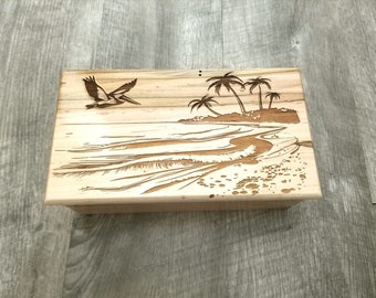 hand beaten copper Beautiful little Pelican bird box