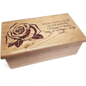 Personalized Rose Electronic Music Box ANY Song,Custom Music Jewelry Box,MP3 Music Box,Laser Engraved Digital Music Box, 5 year anniversary