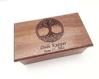 Personalized Celtic Tree of Life Music Box Choose Your Song, Custom Wood Music Jewelry Box,Laser Engraved Tree Music Box,Custom Memory Box