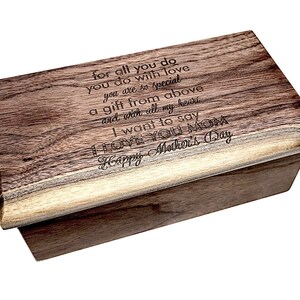Mother's Day Music Box Choose Your Song, Personalized Laser Engraved Mother's Day Poem,Unique Personalized Mother's Day Gift,Mother of Bride image 2