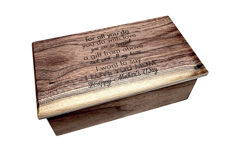 Mother's Day Music Box Choose Your Song, Personalized Laser Engraved Mother's Day Poem,Unique Personalized Mother's Day Gift,Mother of Bride image 2
