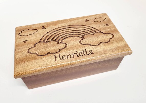 Personalized Rainbow Music Box Choose Your Song Laser Engraved