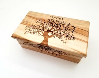 Tree of Life Custom Music Box Engrave Your Text, choose your song, Memorial Music Box, Sentimental Gift, Family Tree Box