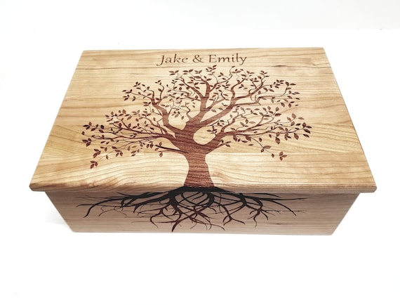 Premium Wood Custom Personalized Tree of Life Memory Box, Keepsake Box Hand  Burned Wood Memory Box, Wedding Card Box, Family Tree Box 