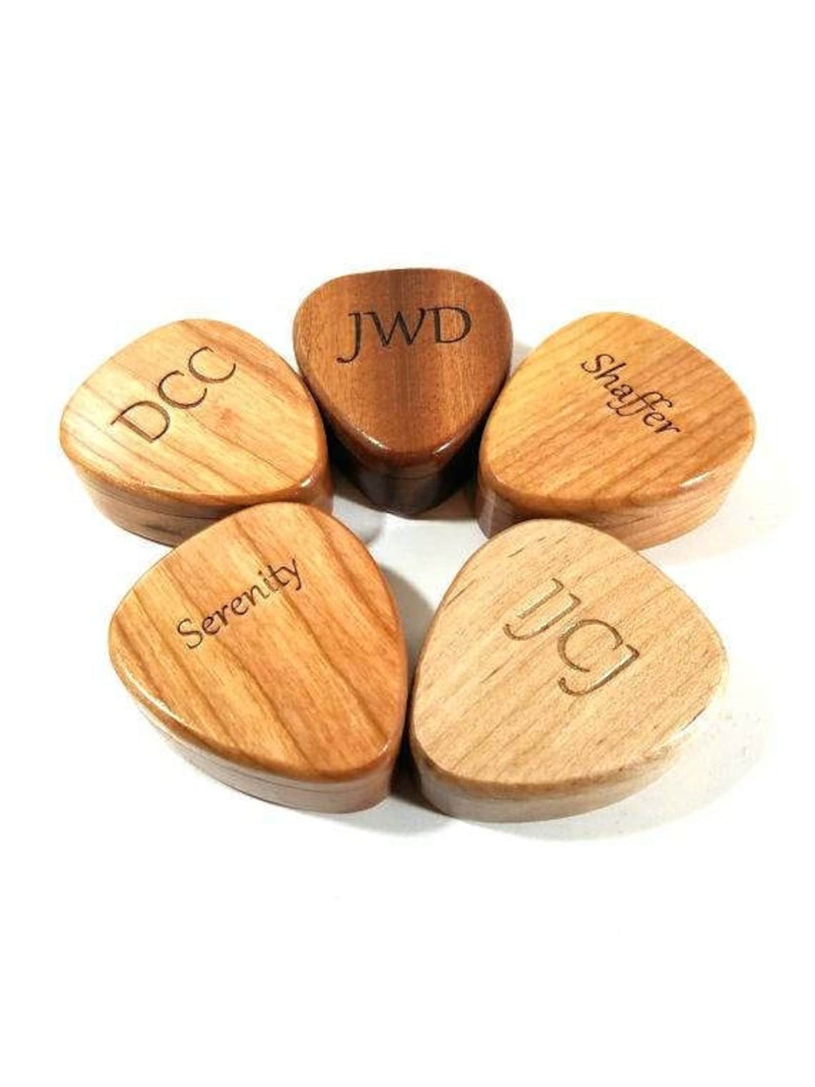 Personalized Wood Guitar Pick Box and Pick Custom Guitar Pick Etsy