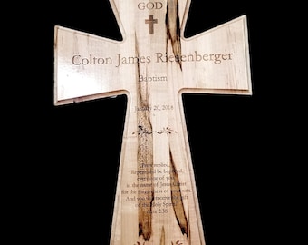 Custom Personalized Baptism Cross, Baptism Gift, Baptism Plaque, Handmade Wood Baptism Plaque, Religious Gift