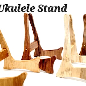 Personalized Hand Built Engraved Wood Baritone Ukulele Stand, Custom Ukulele Stand, Gift for Musician