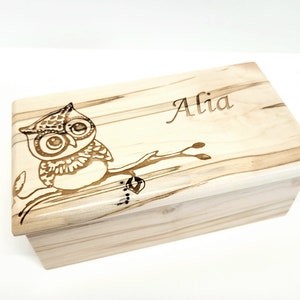 Personalized Owl Music Box Choose Your Song,Gift for Her,Laser Engraved Music Box, Owl Music Box, Graduation Gift, Unique Personalized Gift image 1