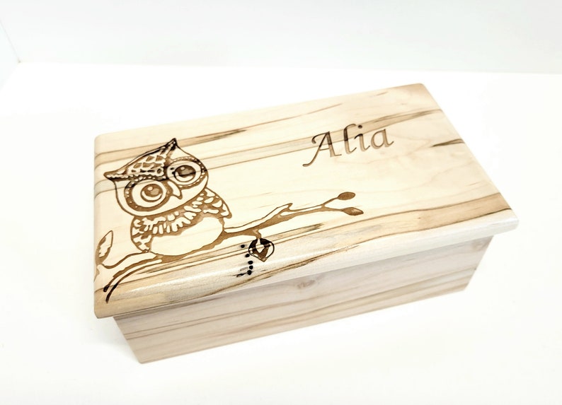 Personalized Owl Music Box Choose Your Song,Gift for Her,Laser Engraved Music Box, Owl Music Box, Graduation Gift, Unique Personalized Gift image 1