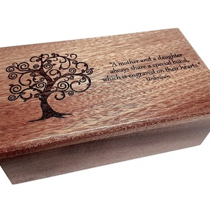 Tree Music Box Choose Your Song Engrave your Text, Laser Engraved Music Box, Custom Music Jewelry Box, Hand Made Music Box,Tree of Life