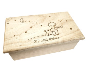 Music Box Little Prince and Fox Choose Your Song, Custom Son Gift, 1st Birthday, Grandson Gift, Boy Music Box, Baby Mine